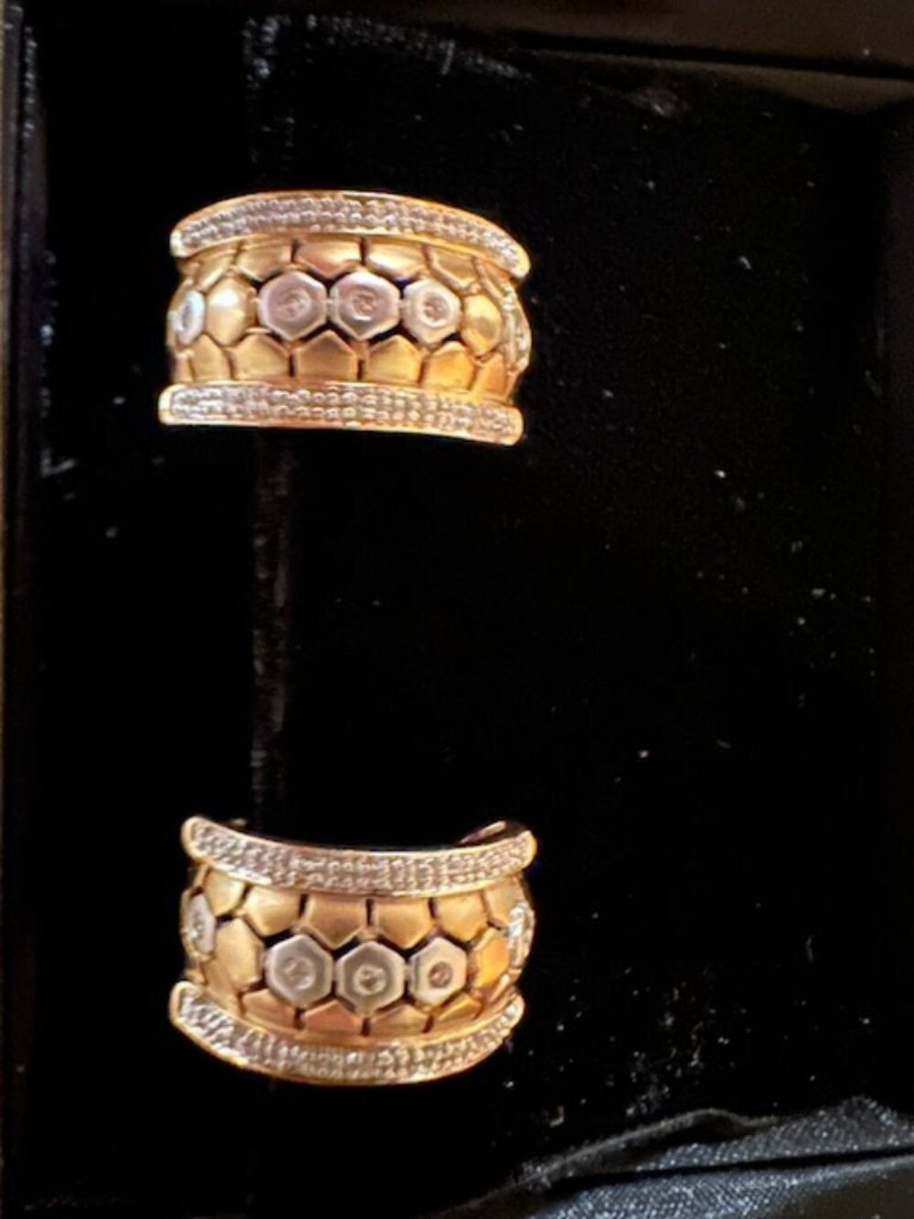 Show gift NOT for sale Gold and diamond 14K stamped earrings